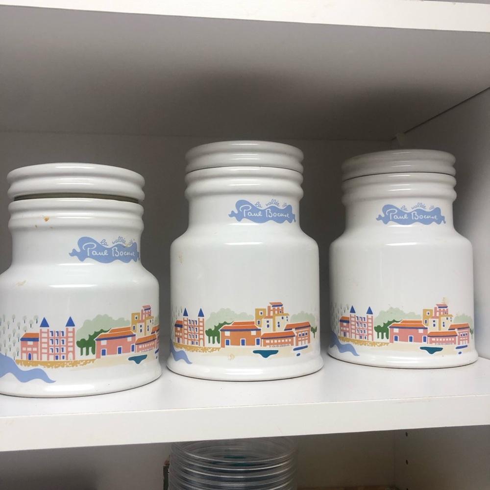 White Ceramic Coastal Canister - Set of 3